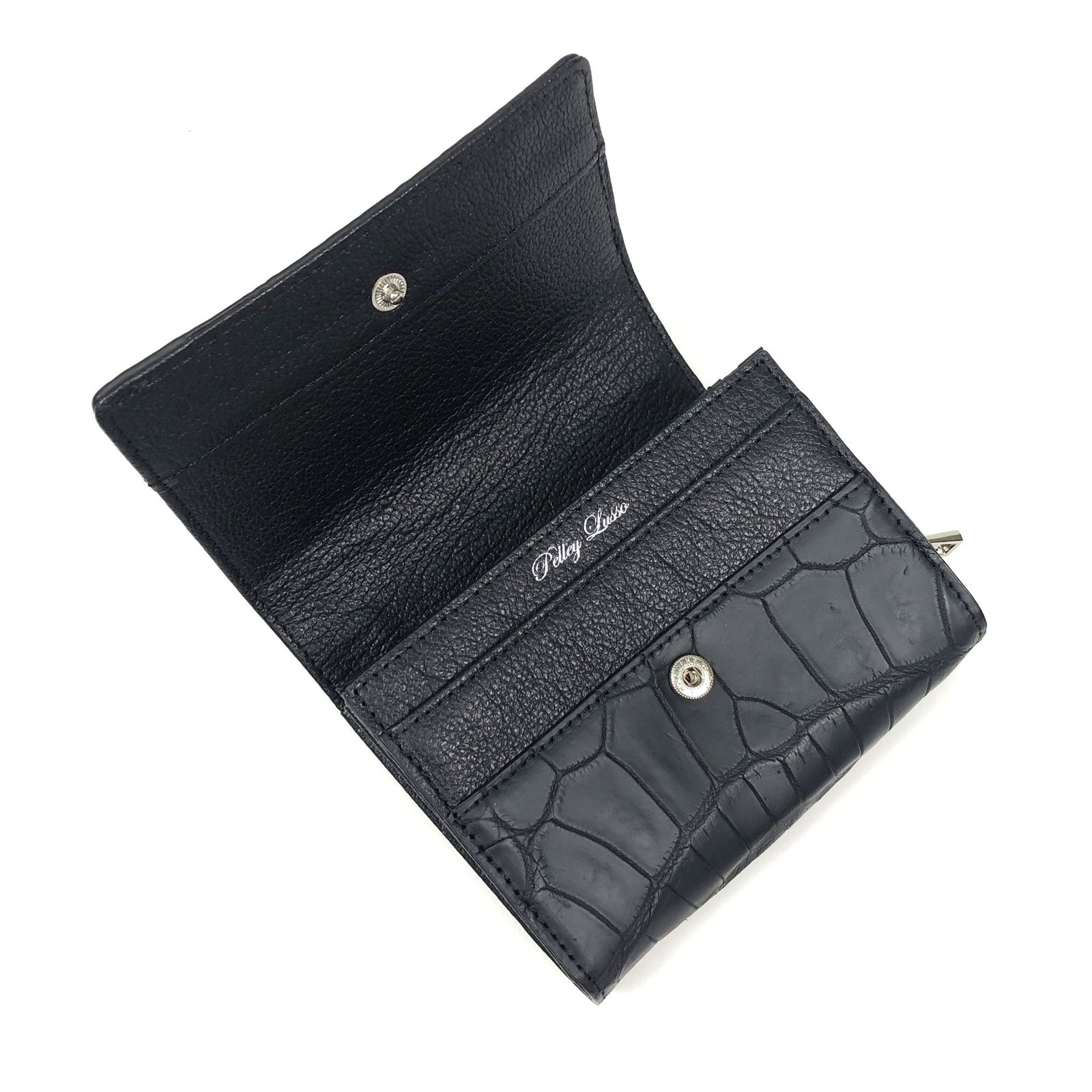 Pelley Lussoペレリールッソ クロコダイル2wayショルダーバッグ黒