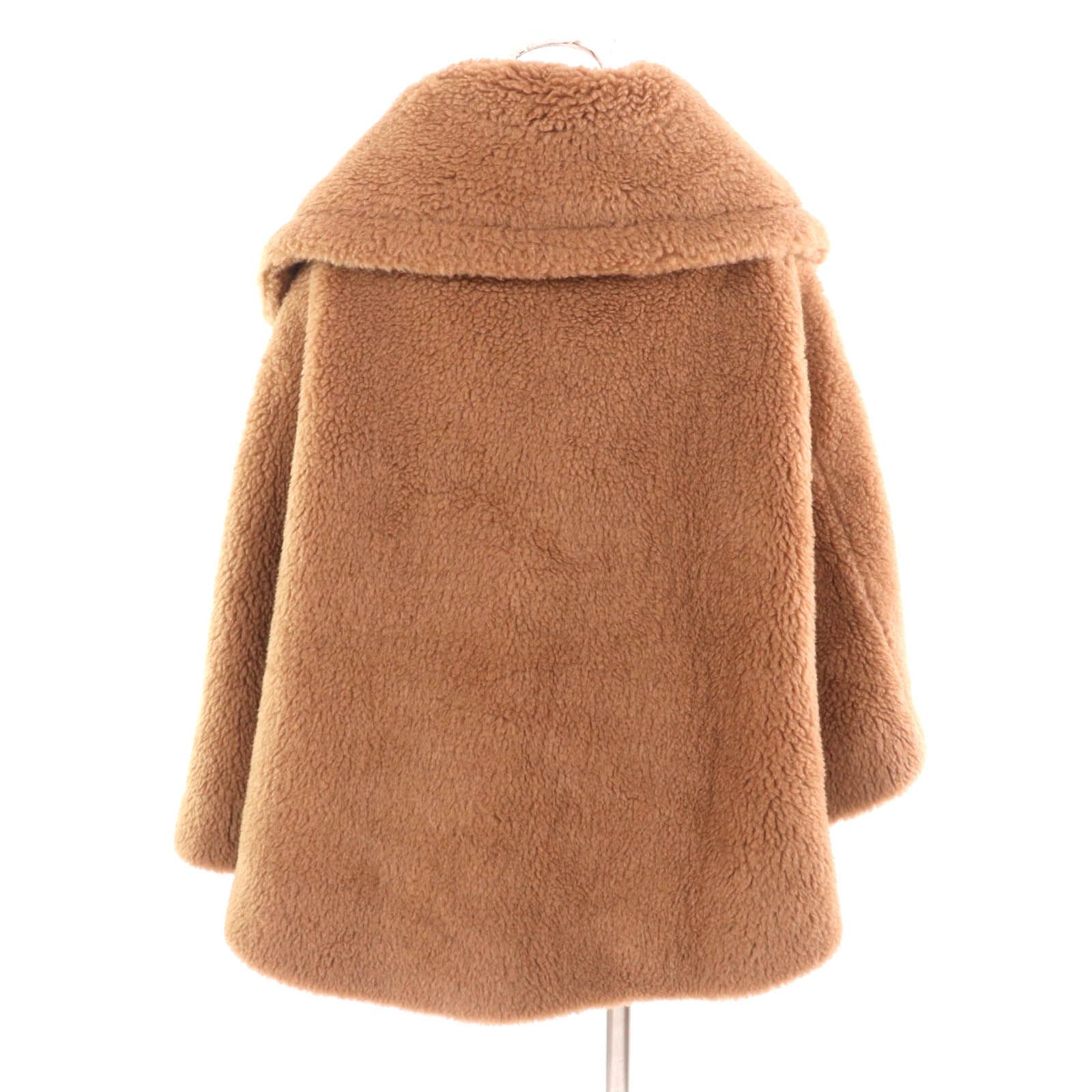 Max Mara TEDDY TEBE シルクケープ ポンチョ キャメル ウール テベ] テディベア ケープ, camel | 