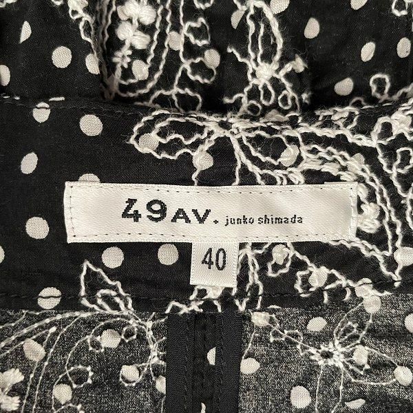 anc 49AV.ジュンコシマダ JUNKOSHIMADA ワンピース 40 黒 白