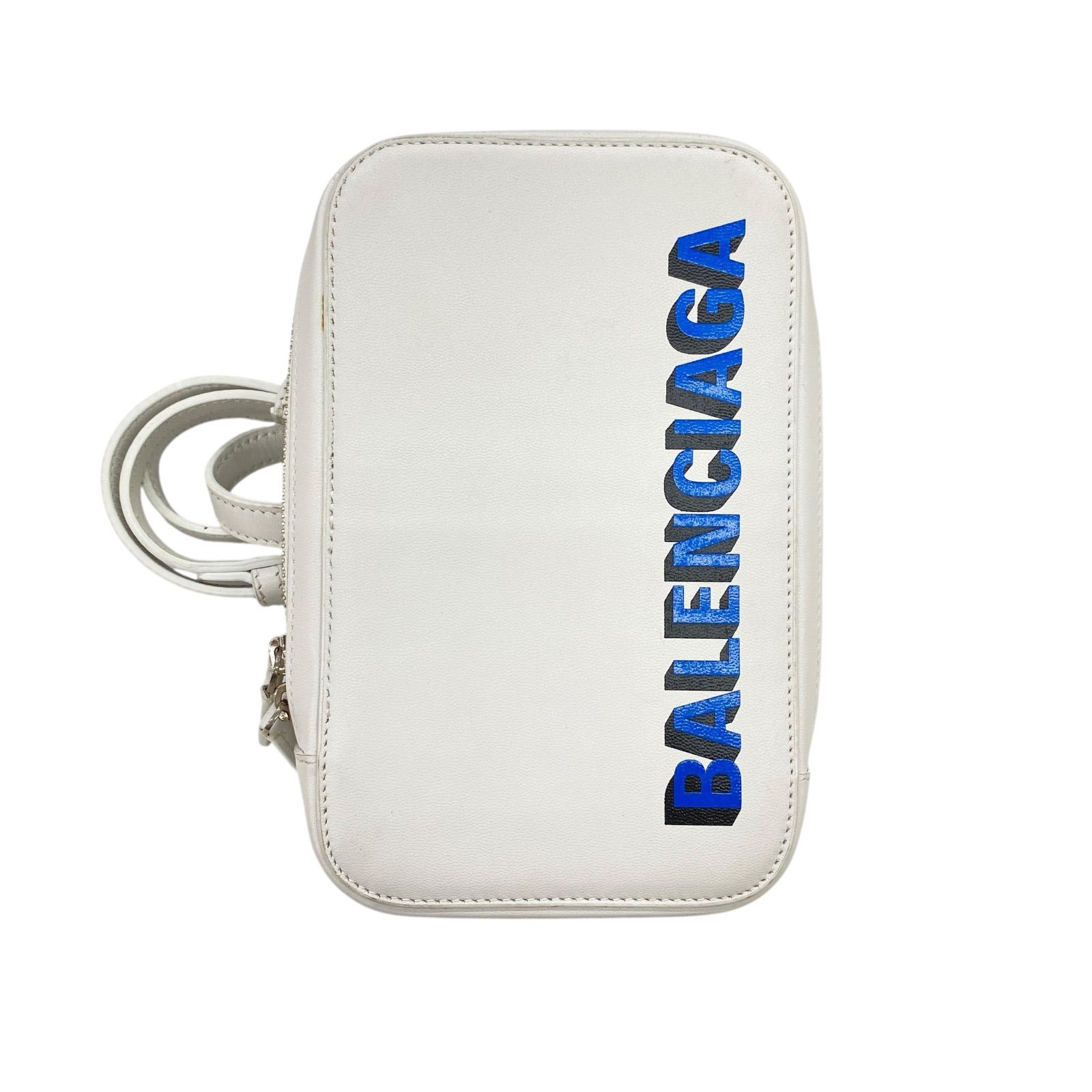 EM10009 BALENCIAGA バレンシアガ ショルダーバッグ スマホショルダー キャッシュ ジップ フォンホルダー ホワイト