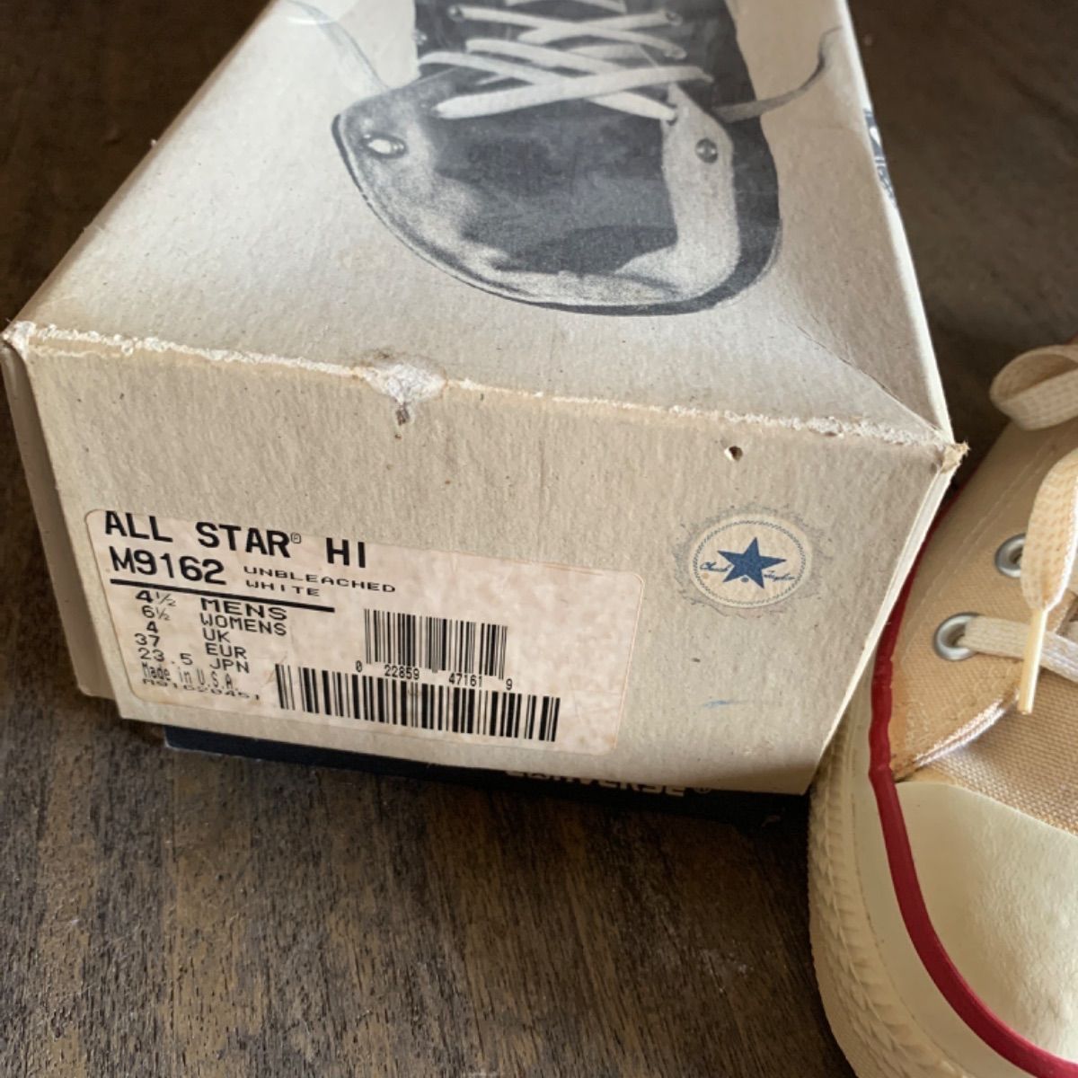 USA製 デッドストック コンバース オールスター HI 生成り 23.5cm 