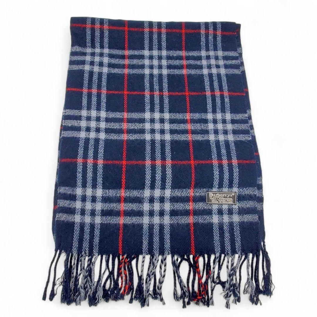 Burberrys バーバリー マフラー ノバチェック ラムウール イギリス製 y 2 k 60 s 80 灰 レディース メンズ ユニセックス 男女兼用