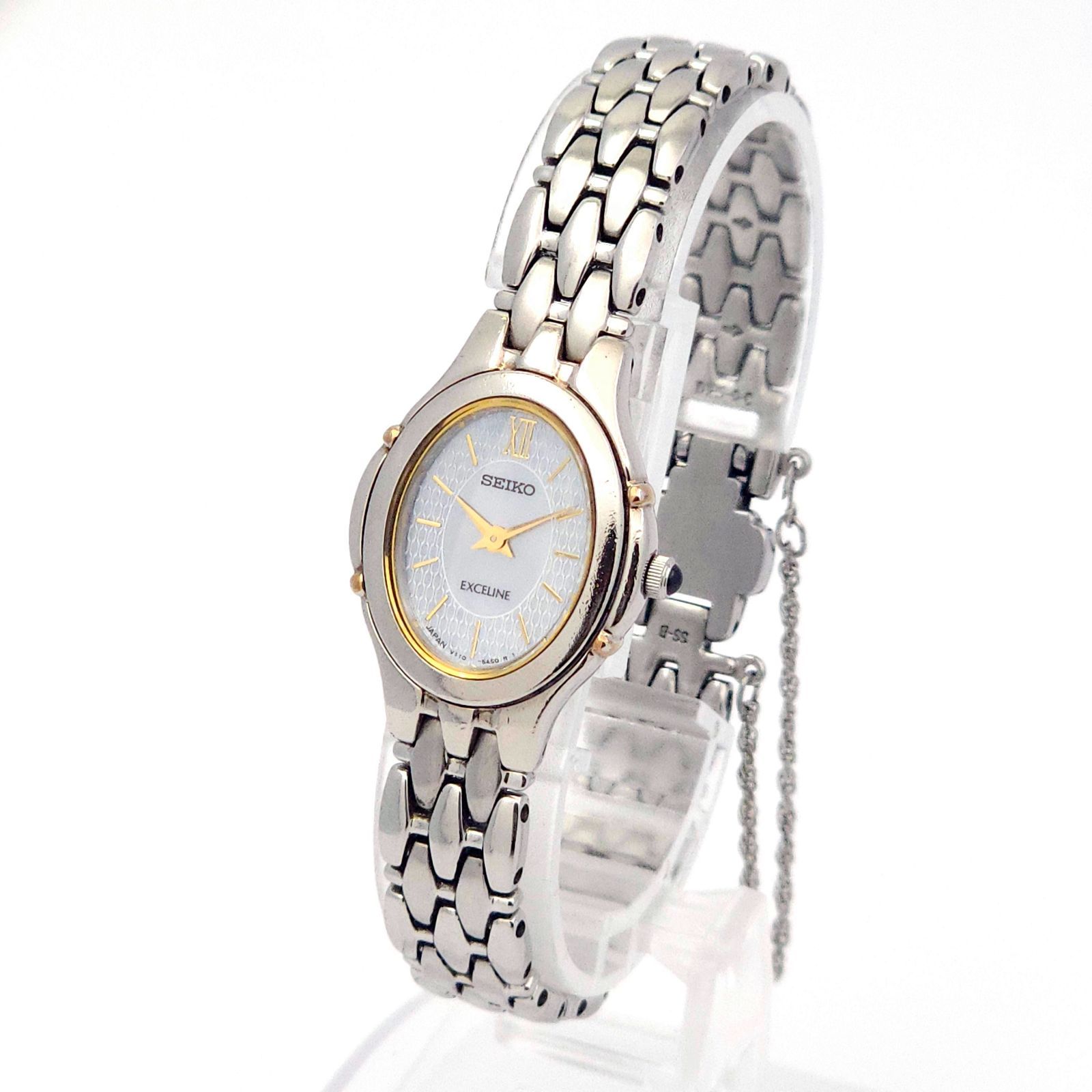 SEIKO セイコー エクセリーヌ V110-5A40 シェル QZ 動作品