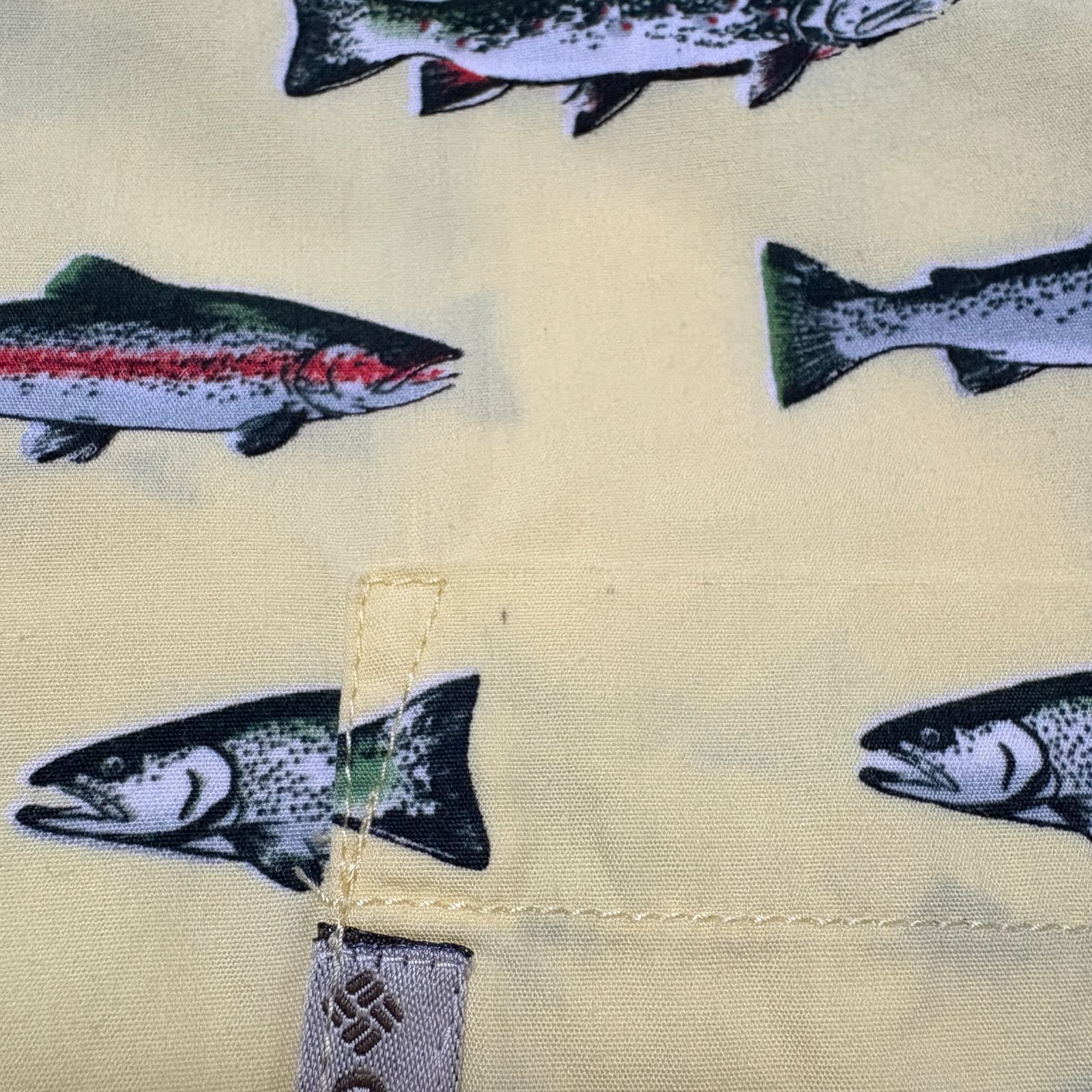 90s Columbia Trout All Printed Cotton Short sleeve shirt 
