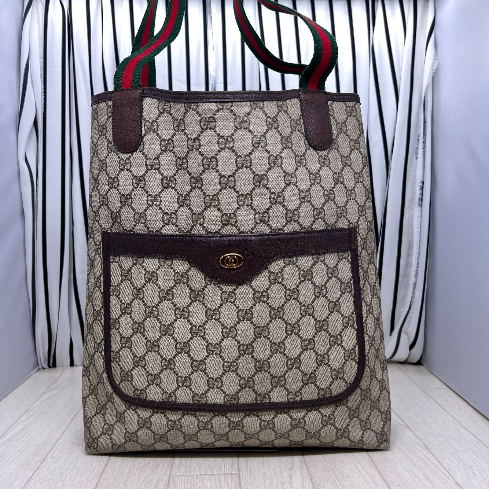 格安】GUCCI×グッチ A4収納可能PVCシェリーライントートバッグ - メルカリ