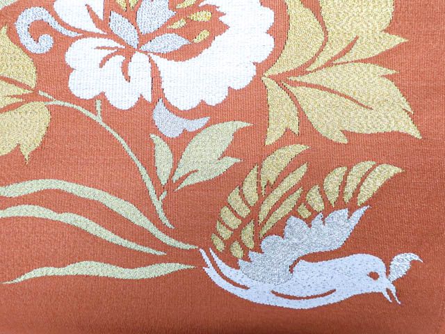 【着物】八寸名古屋帯 爪つづれ 開き仕立 金糸 太鼓柄 鳳凰文 25b06-1000 一輝堂】【着物】八寸名古屋帯 爪つづれ 開き仕立 金糸 太鼓柄 鳳凰文