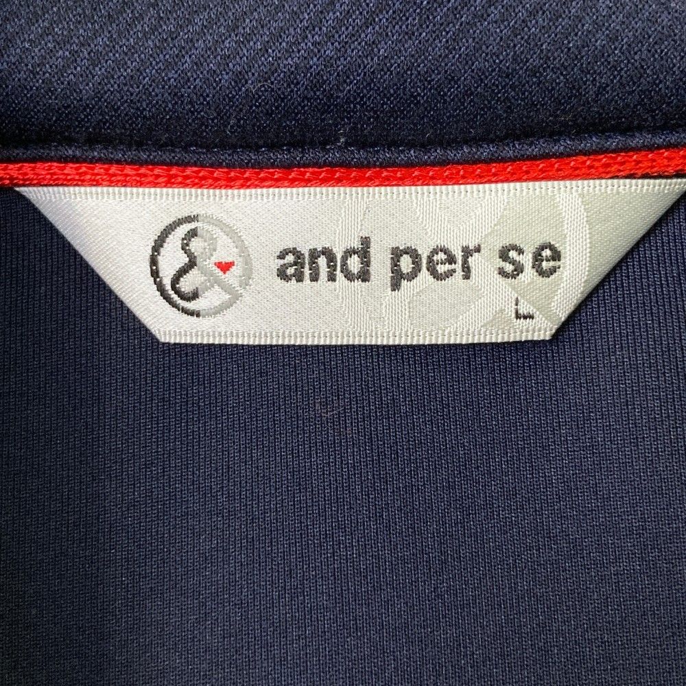 サイズ：L AND PER SE アンパスィ  長袖 ジップジャケット  ネイビー系 [240101359533] ゴルフウェア メンズ ストスト サイズ：L AND PER SE アンパスィ 長袖 ジップジャケット