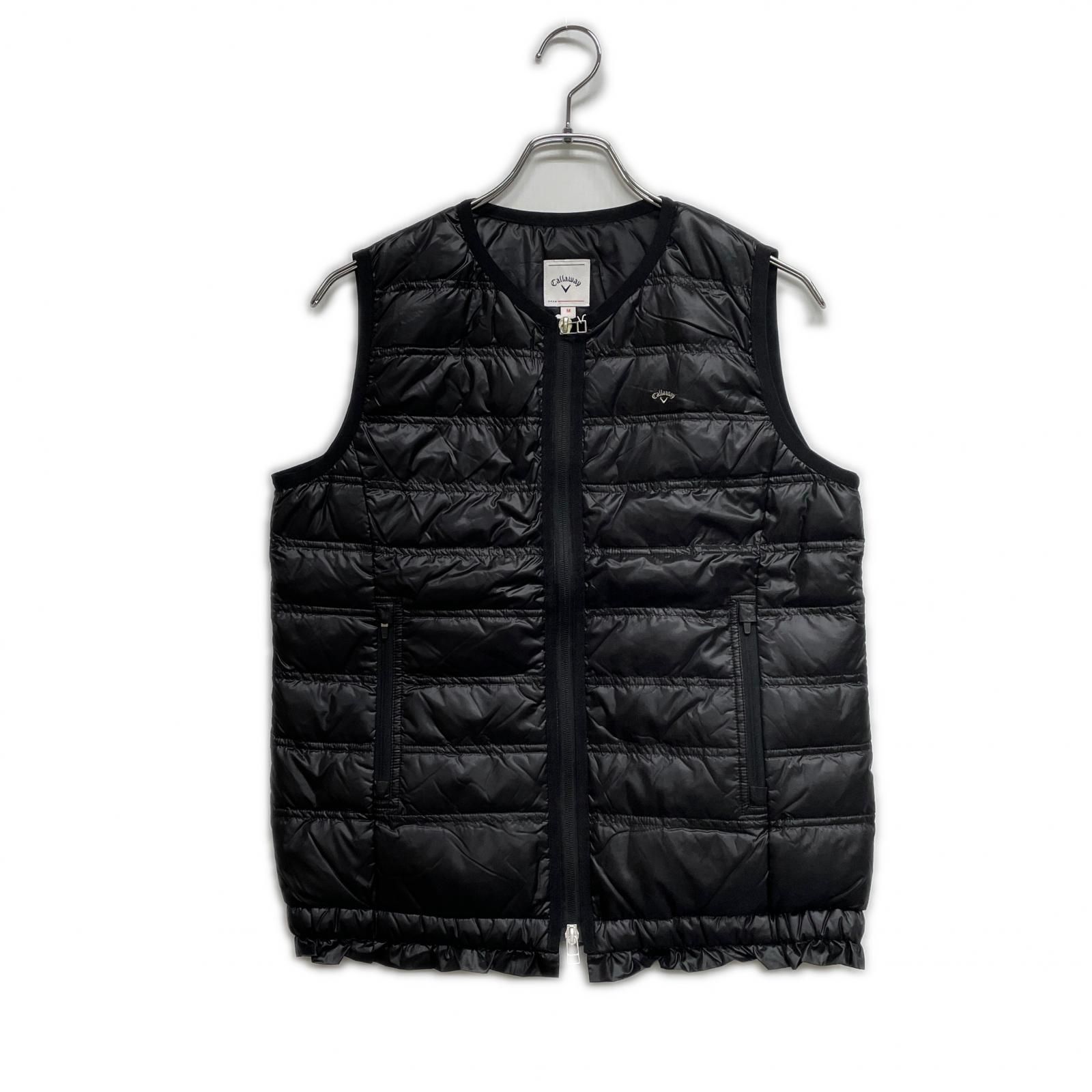 ♥品 レディース キャロウェイ Callaway ダウンベスト M 黒 ブラック ダブルジップ