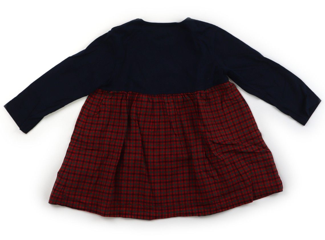 ファミリア ワンピース 90 美品 familiar ファミリア チェック 襟付き