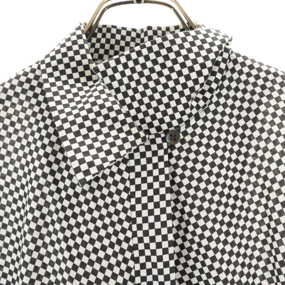 DRIES VAN NOTEN 　チェック　半袖　シャツワンピース　ベージュ　黒 DRIES VAN NOTEN ドリスヴァンノッテン シャツ CASSI 020726
