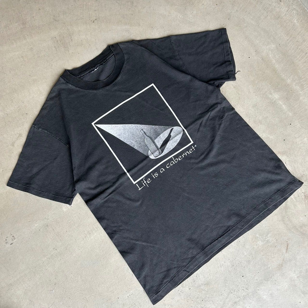 90s Life is a cabernet アートTシャツ グッドプリント 古着