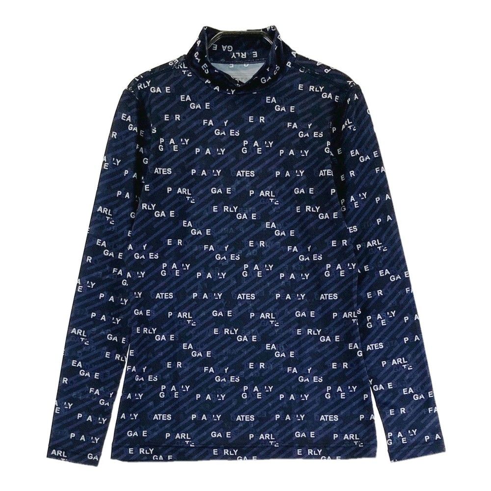 サイズ 0 PEARLY GATES パーリーゲイツ 2025年モデル ハイネック インナー長袖Tシャツ ロゴ総柄 ブラック系 240101234373 ゴルフウェア レディース ストスト