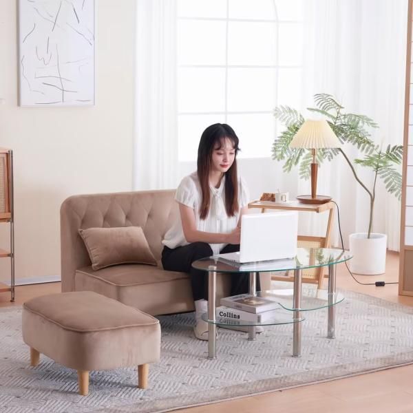 リビングソファ オットマン付き