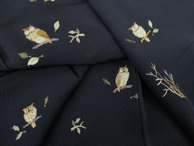 平和屋着物●訪問着　総刺繍　梟　金糸　正絹　逸品　DAAQ3350ps 平和屋着物○訪問着 総刺繍 梟 金糸 正絹 逸品 DAAQ3350ps - メルカリ