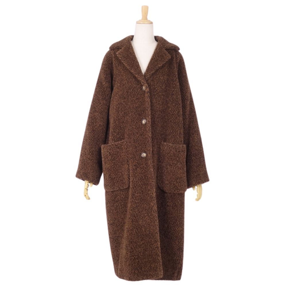 マックスマーラ　アルパカシャギーコート　ロングコート　ヴァージンウール　フード マックスマーラ アルパカシャギーコート ロングコート ヴァージン