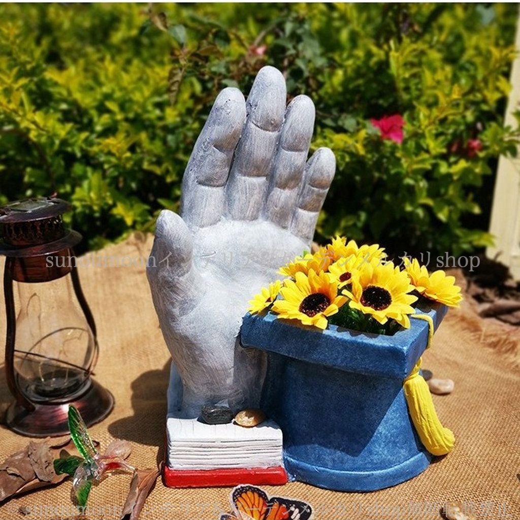 庭 プランター ハンド 庭の装飾 青 手 8-14 植木鉢 インテリア お洒落 ガーデン ユニーク ガーデン雑貨 おしゃれ ガーデニング ブルー 雑貨 ガーデンインテリア 鉢植え