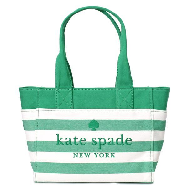 ケイトスペード バッグ katespade キャンバストート ボーダー ロゴ ラージ トート バッグ グリーンビーン KB695 - メルカリ