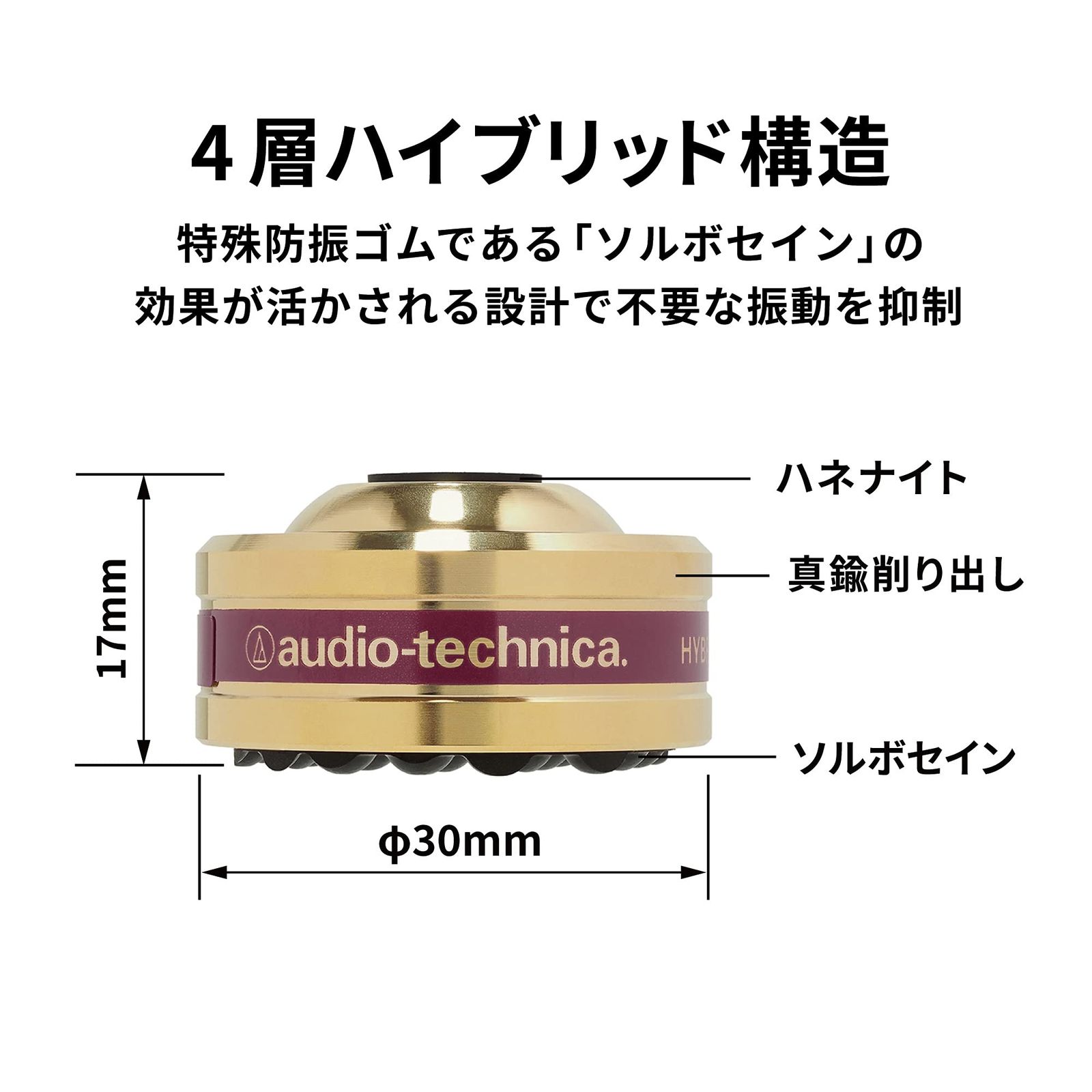 オーディオテクニカ ハイブリッドインシュレーター ゴム 6個1組 【公式