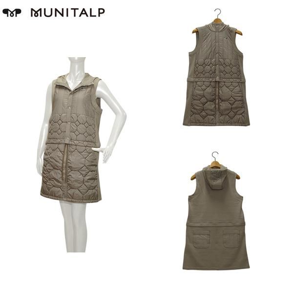 ムニタルプ MUNITALP レディース 秋冬 軽量ソフトタフタ収縮キルト4wayロングベスト サイズ40 005-65110