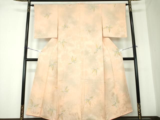 平和屋着物□上質な色無地 霞地紋 柳茶色 正絹 逸品 DAAP8475zy