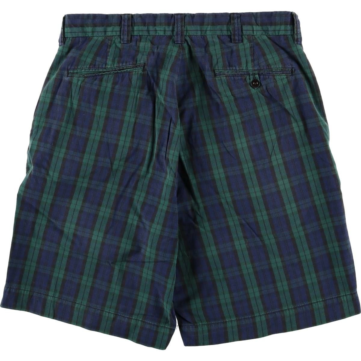 Ralph Lauren ラルフローレン ブラックウォッチ柄 ショートパンツ 90's USA製 ラルフローレン タックショートパンツ ブラック