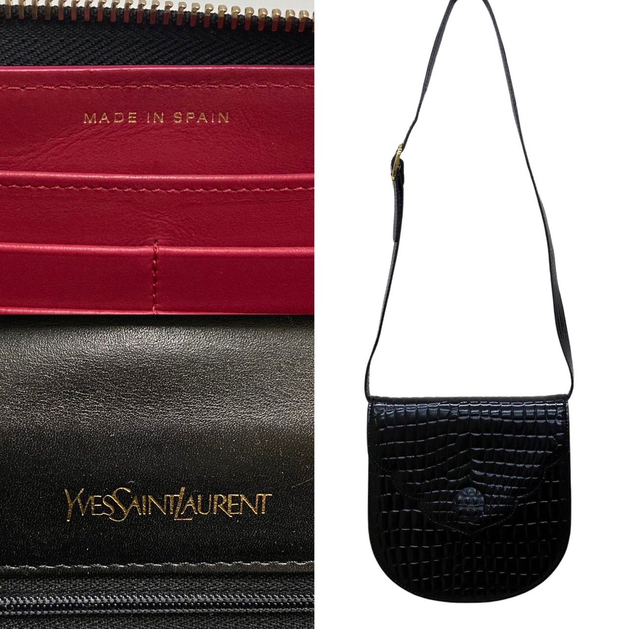 未使用保管品 YVES SAINT LAURENT イヴサンローラン レザー 本革 ミニ 