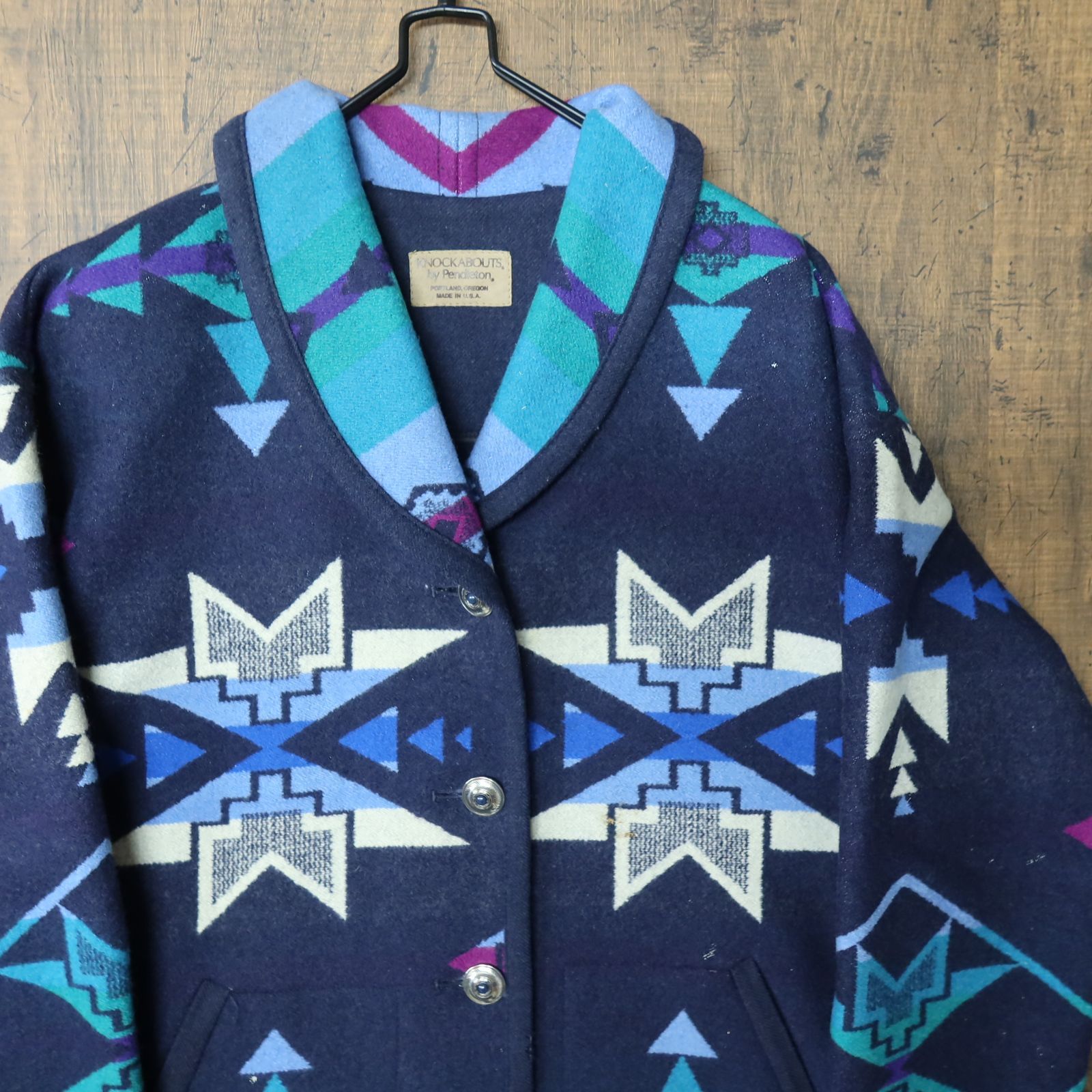 70s Pendleton ネイティブ柄　ウールジャケット　USA製 70s Pendleton ネイティブ柄ウールジャケットUSA製