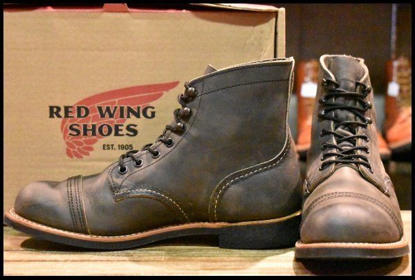 8D 21年 レッドウィング 8086 アイアンレンジャー チャコール ラフ＆タフ キャップトゥ 編み上げ ブーツ redwing HOPESMORE FF095