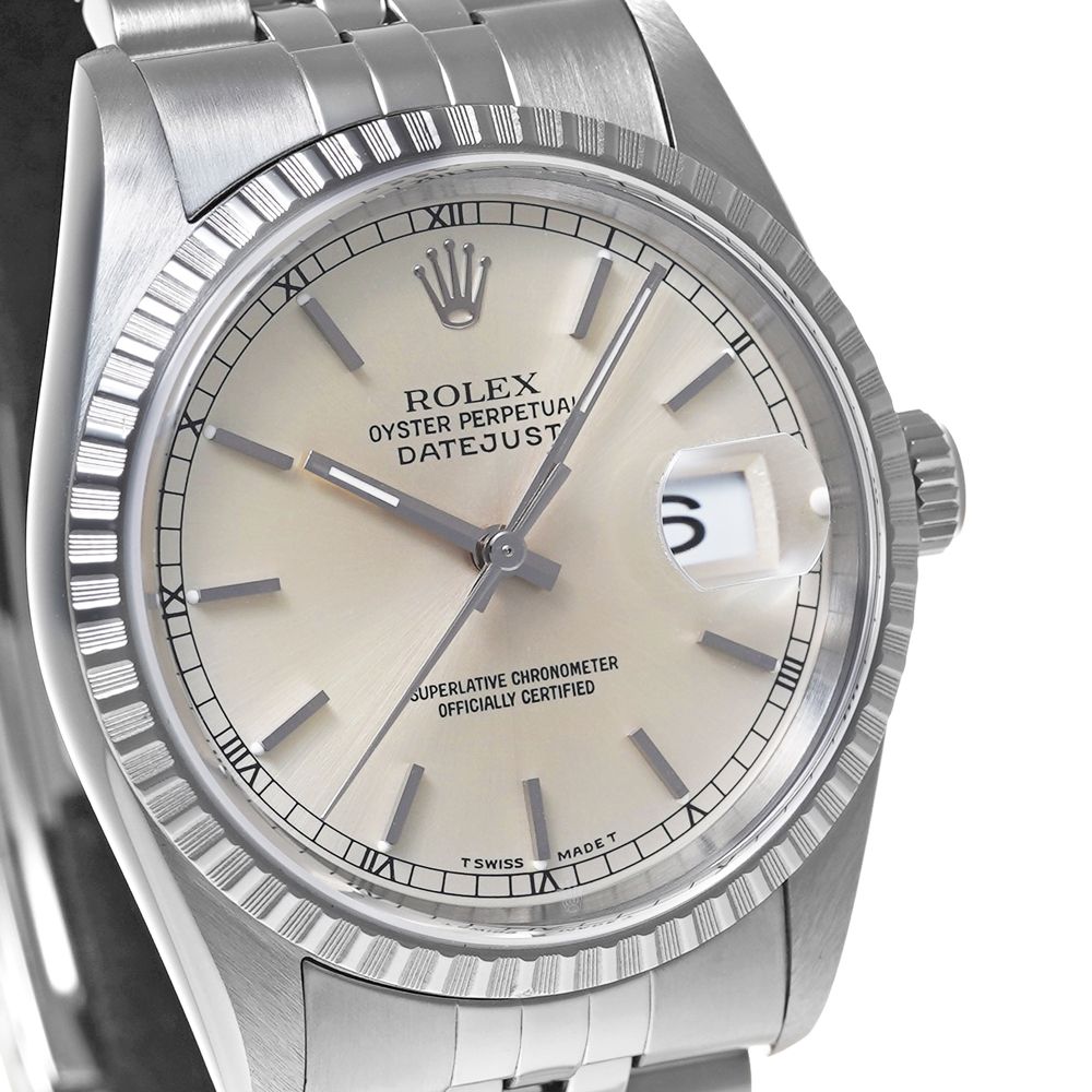 ROLEX デイトジャスト Ref.16220 シルバー W番 中古品 メンズ 腕時計 ...
