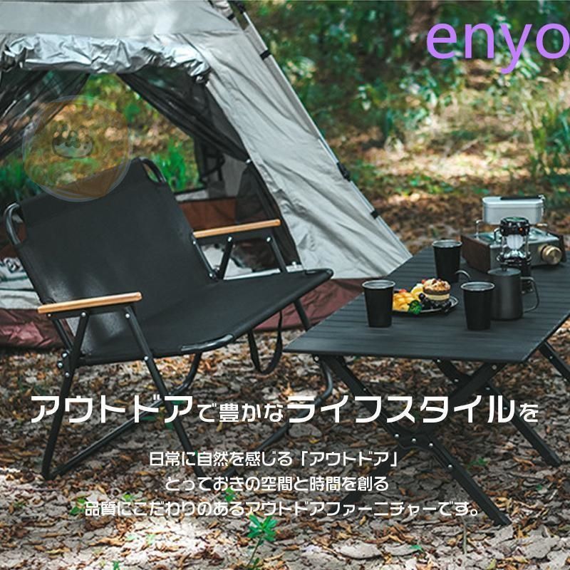 クイックキャンプ 折りたたみ式 二人掛け ローチェア ベンチ 3色