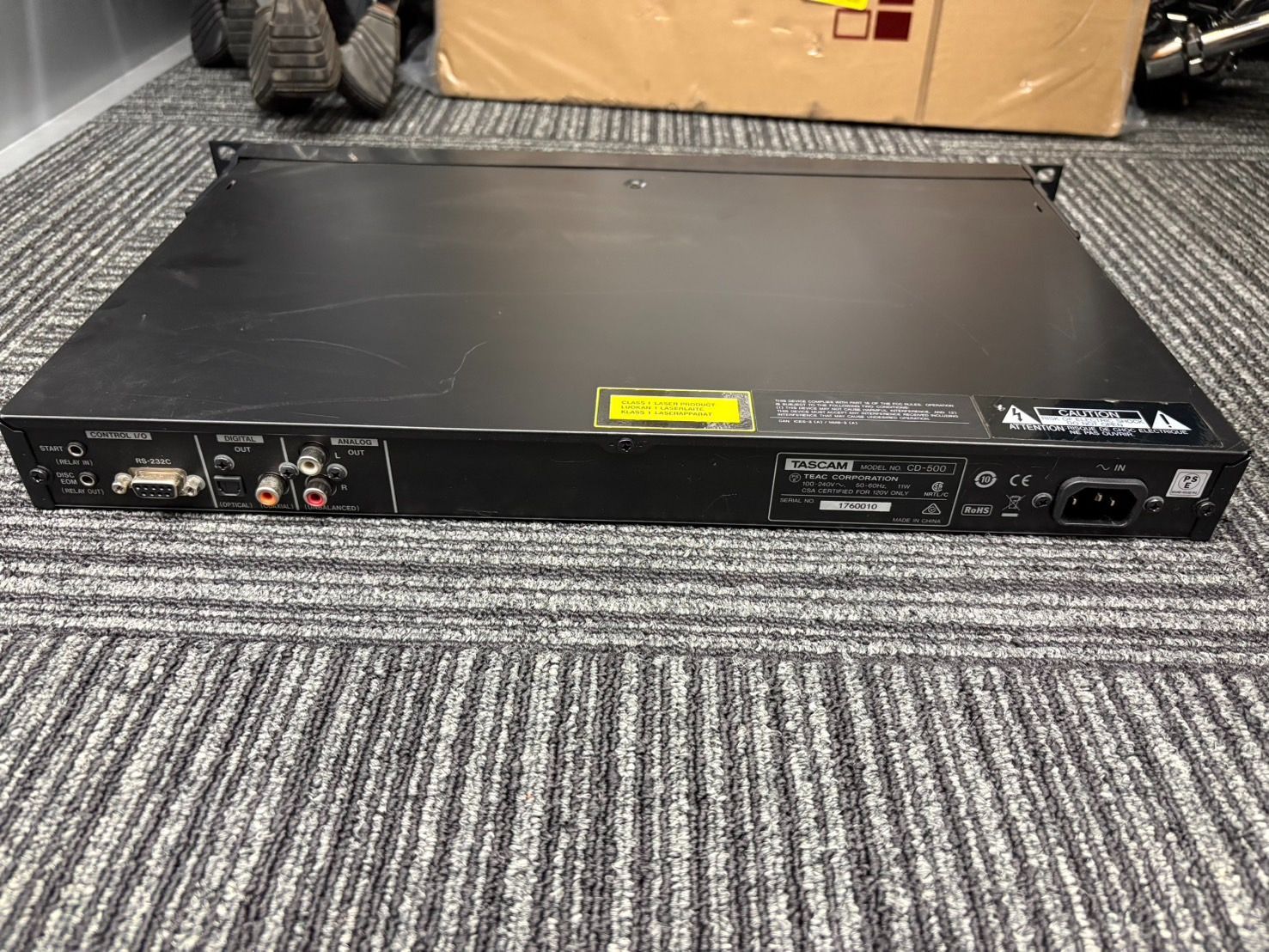 配送可】TASCAM CD500 ※リモコン無 業務用1U CDプレーヤー 中古 used