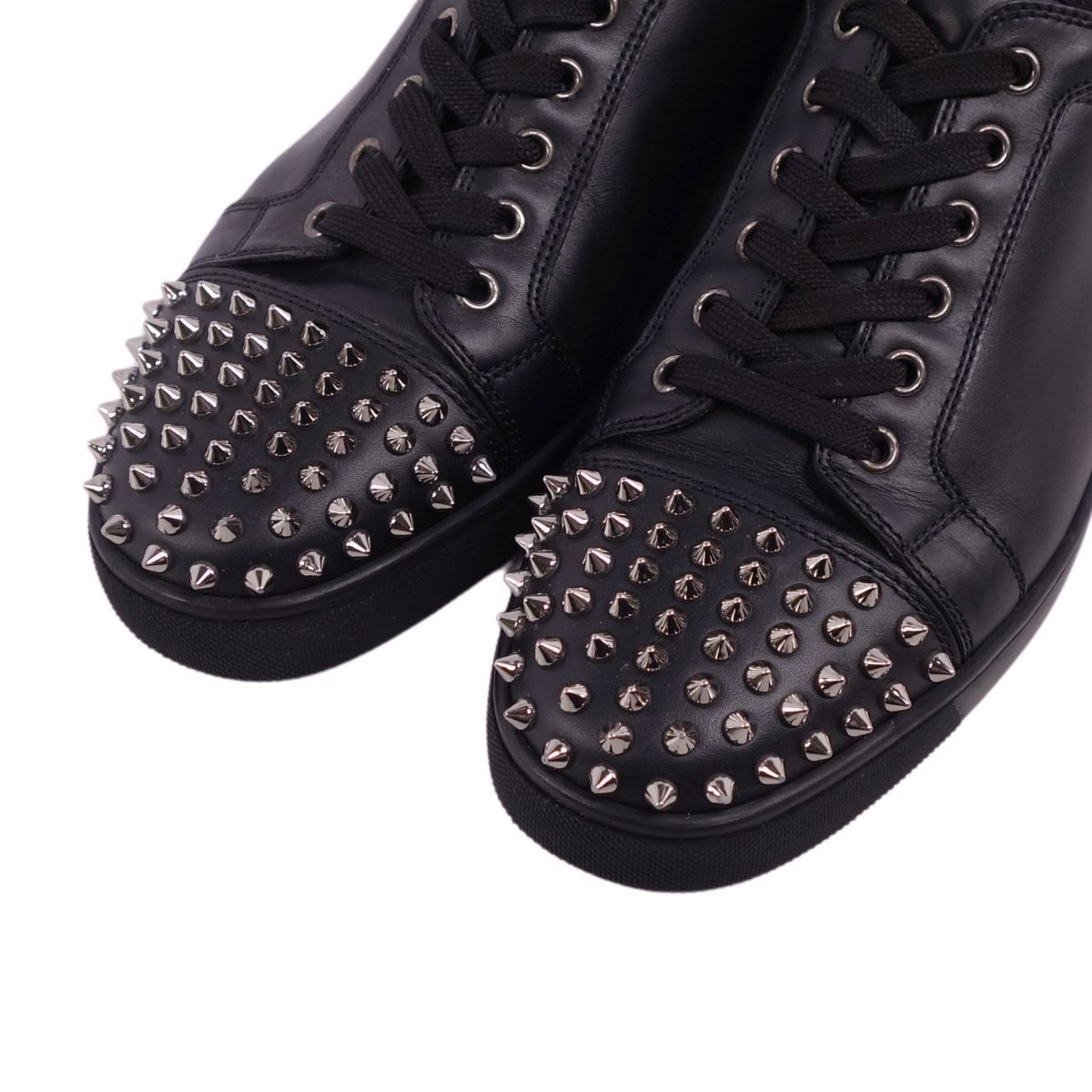 未使用美品✨ルブタン　スパイクエナメルレザーシューズ　黒　37 1/2 Louis Spikes ブラック カーフレザー - Shoes - Men - Christian
