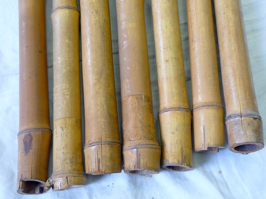 製管師保管品 尺八 材料 竹材 未加工 加工前 7本まとめて 約93～100㎝ 根付 和楽器 管楽器 竹 バンブー_6B(検:琴古流都山流楽器真竹根  - メルカリ