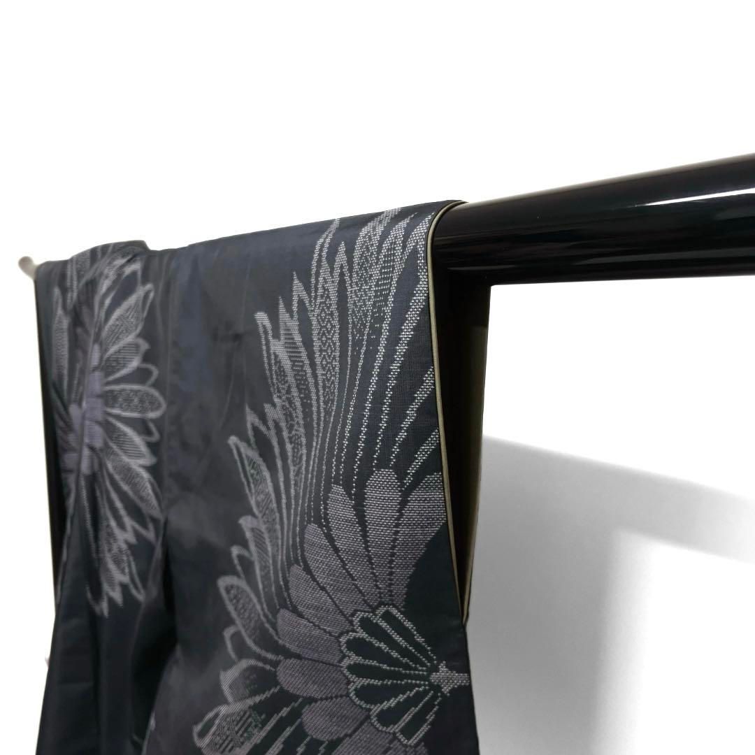 小紋 大島紬 菊花 黒地 花模様 着物 062a d - メルカリ