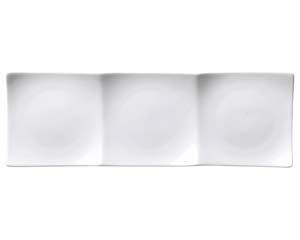 キ512 218 白磁三品浅口プレート 大