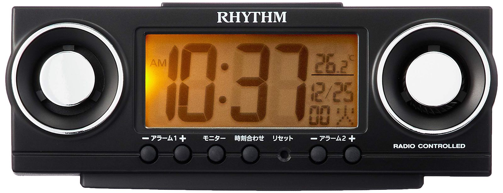 リズム時計 5198N テノール2号 目覚まし時計 #1・RHYTHM ブラック