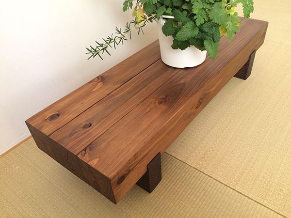 横幅80cmどっしり木製ローテーブル
