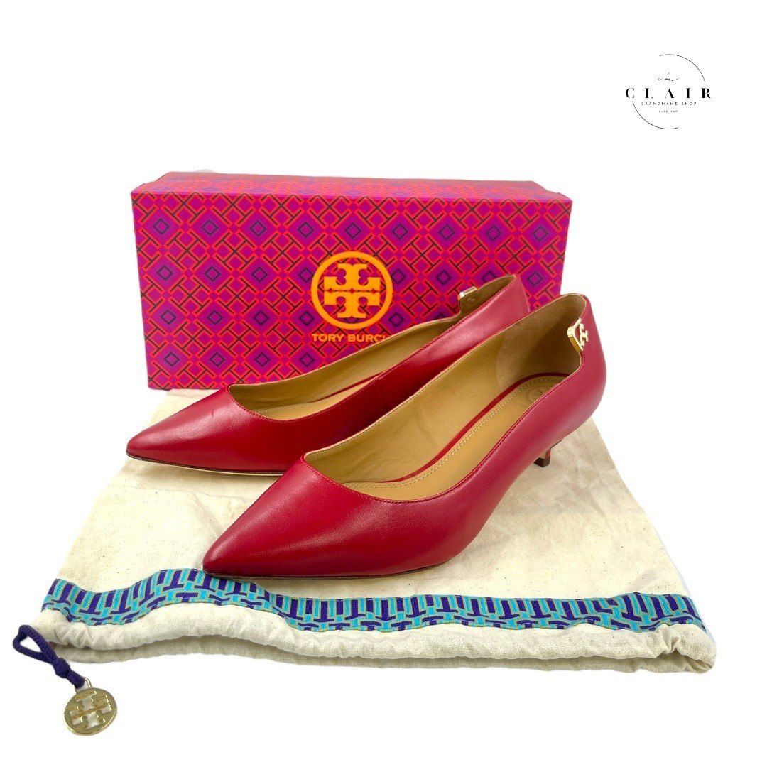Tory Burch トリーバーチ レザーパンプスヒール赤 #9C 26cm - メルカリ