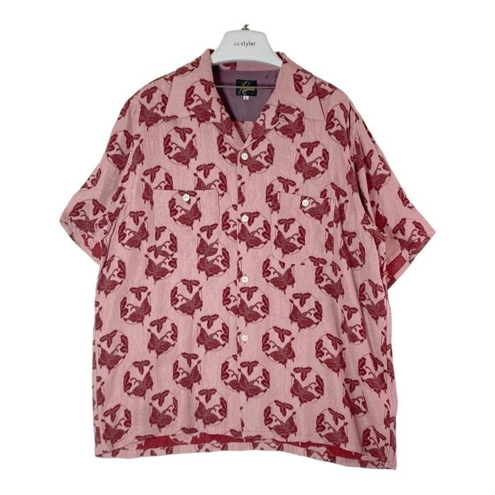 Needles ニードルズ MR240 S|S One-Up Shirt Papillon オープン シャツ パピヨン柄 ジャガード織 ピンク sizeL