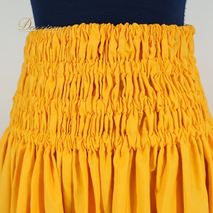 フラダンス 衣装 パウスカート イエロー系 タヒチインポーツ