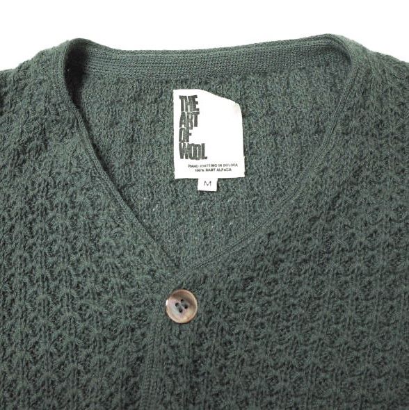 THE ART OF WOOL ジアートオブウール Baby Alpaca 100% Cardigan - THE KNIT  ベビーアルパカVネックカーディガン M ダークグリーン ニット ウール トップス g14030 - メルカリ