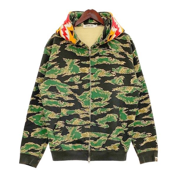 アベイシングエイプ タイガーカモ カモ柄 迷彩 シャーク ジップパーカー スウェット トレーナー 裏毛 A BATHING APE トップス  DM12291□ - メルカリ