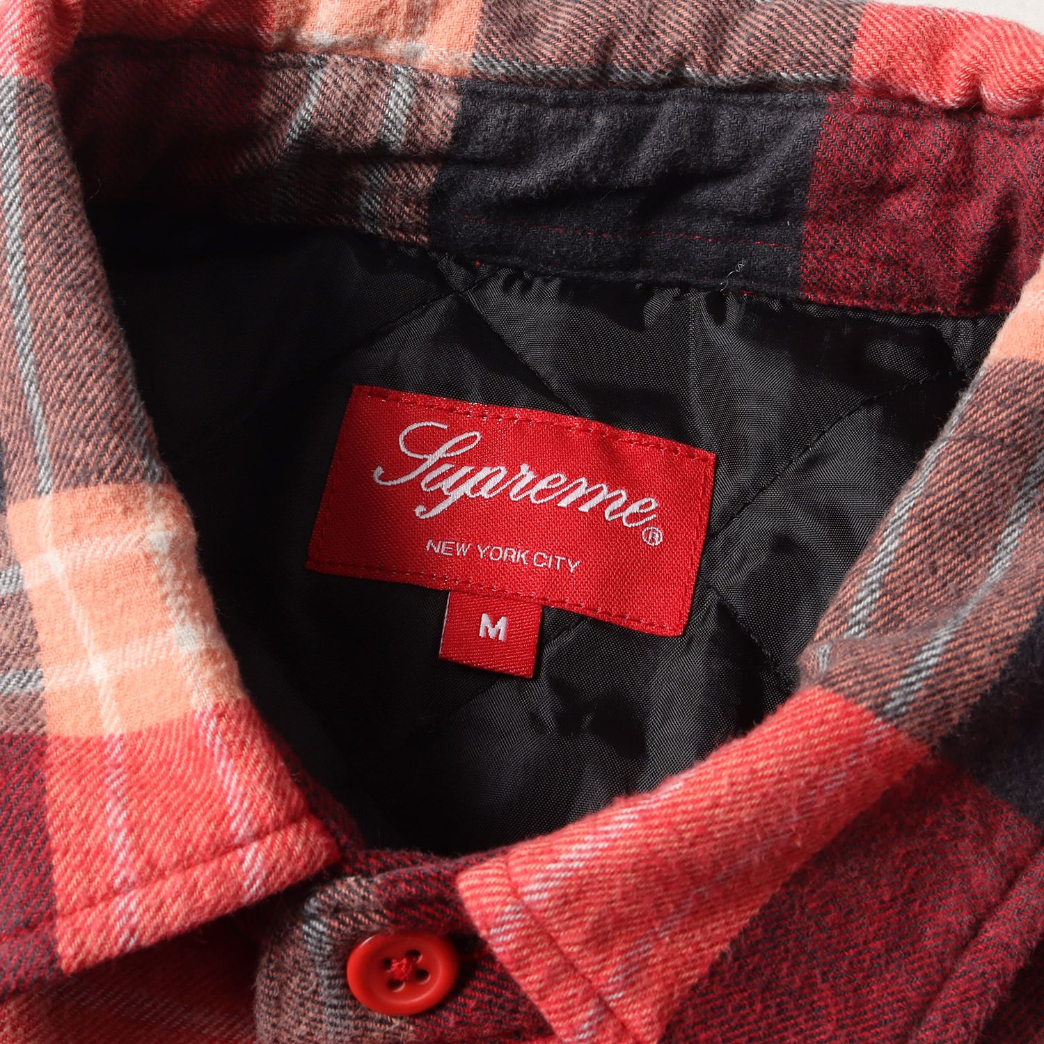 Supreme シュプリーム シャツ フェード加工 裏地キルティング チェック  