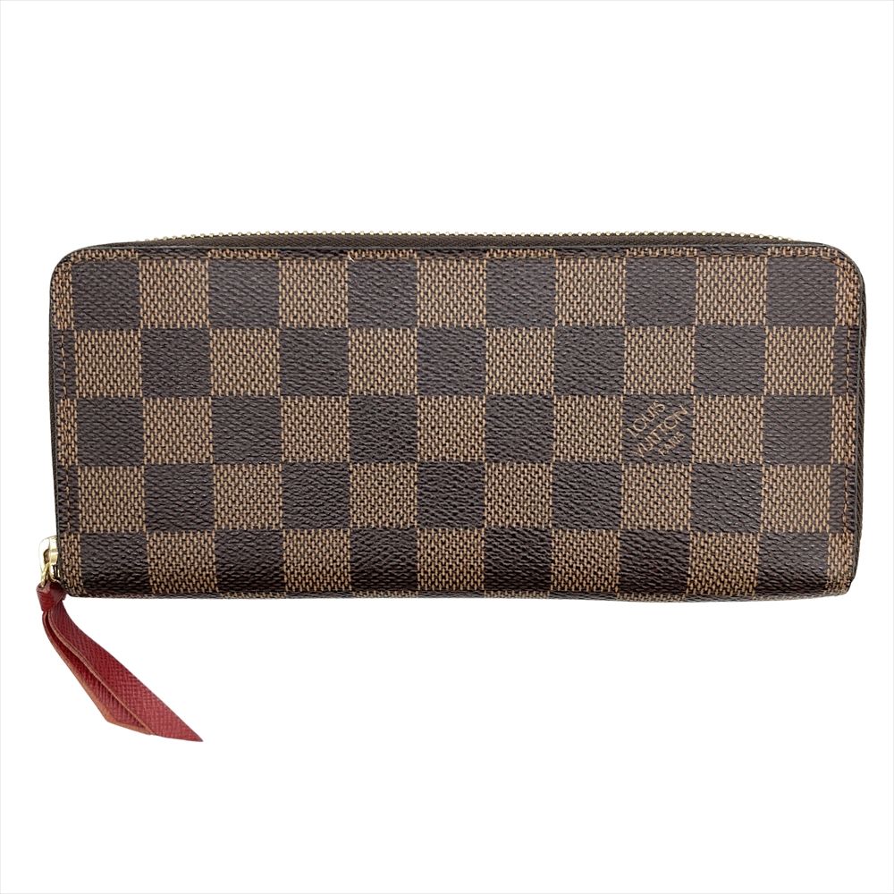 ルイヴィトン LOUIS VUITTON ポルトフォイユ･クレマンス ラウンドファスナー ダミエ エベヌ N60534 ブラウン ゴールド金具 MI5114 レディース