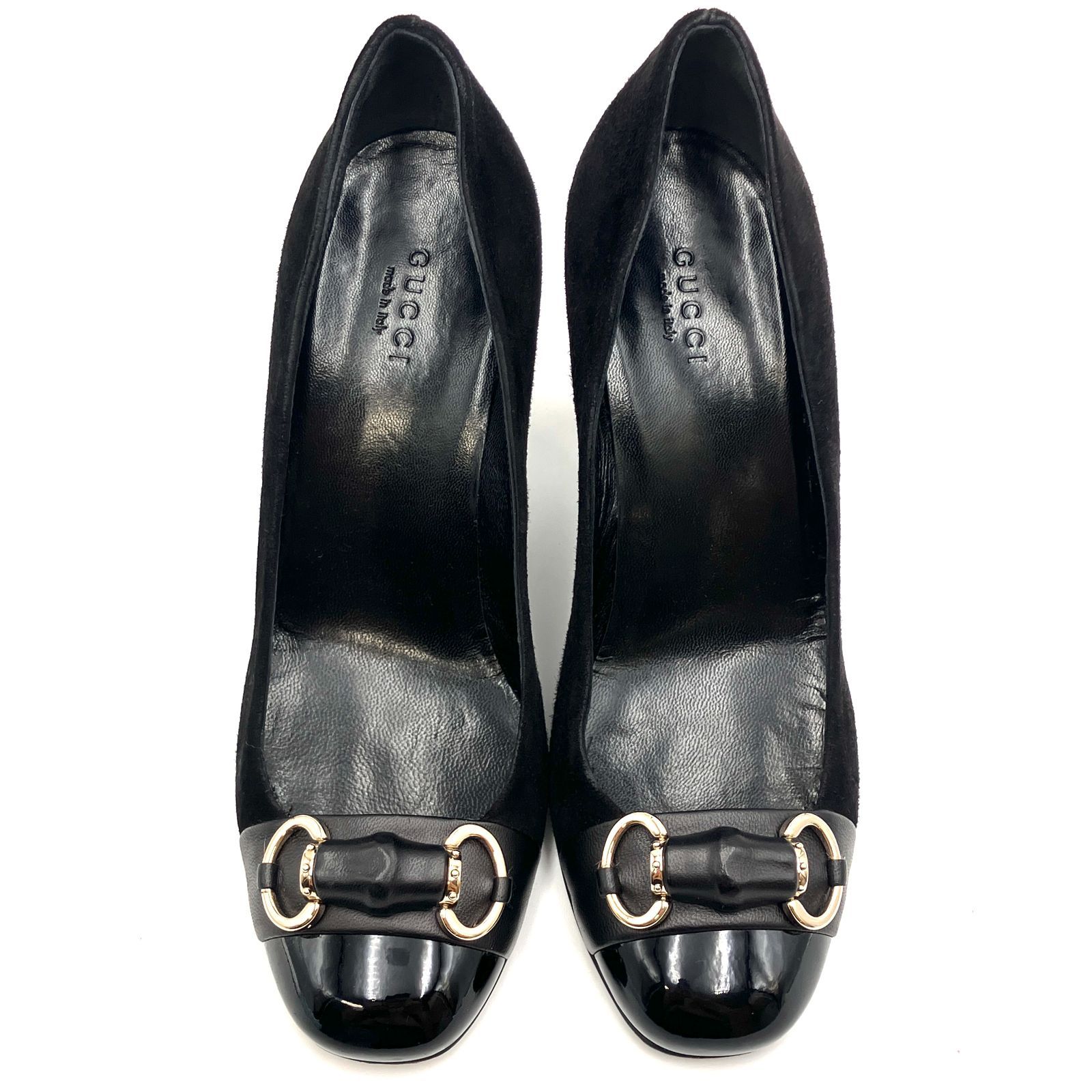 GUCCI グッチ ホースビット パンプス ブラック スエード D-5220