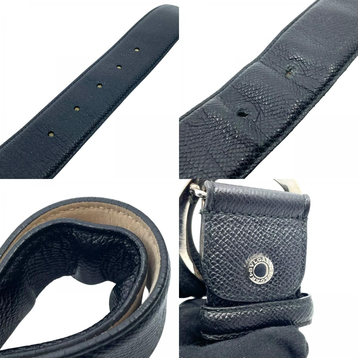 【美品】ブルガリ ベルト サークルロゴ ビーゼロワン レザー ブラック 箱付き 美品】ブルガリ ベルト サークルロゴ ビーゼロワン レザー