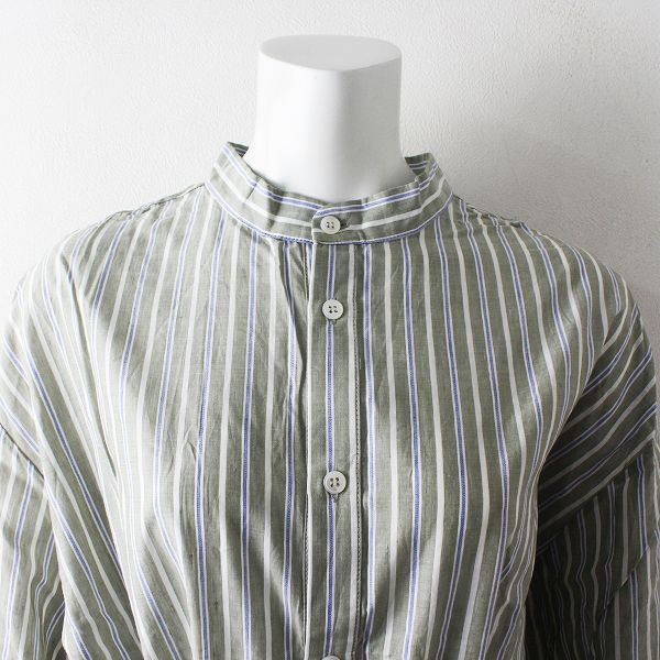 2019SS 春夏 定価8.5万 CristaSeya クリスタセヤ striped maxi shirt  