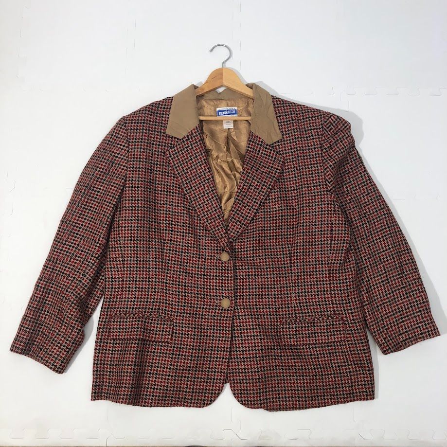 90s vintage ペンドルトン　USA産　チェック　テーラードジャケット ペンドルトン ウールチェックジャケット 90sアメリカ製 デッドストック