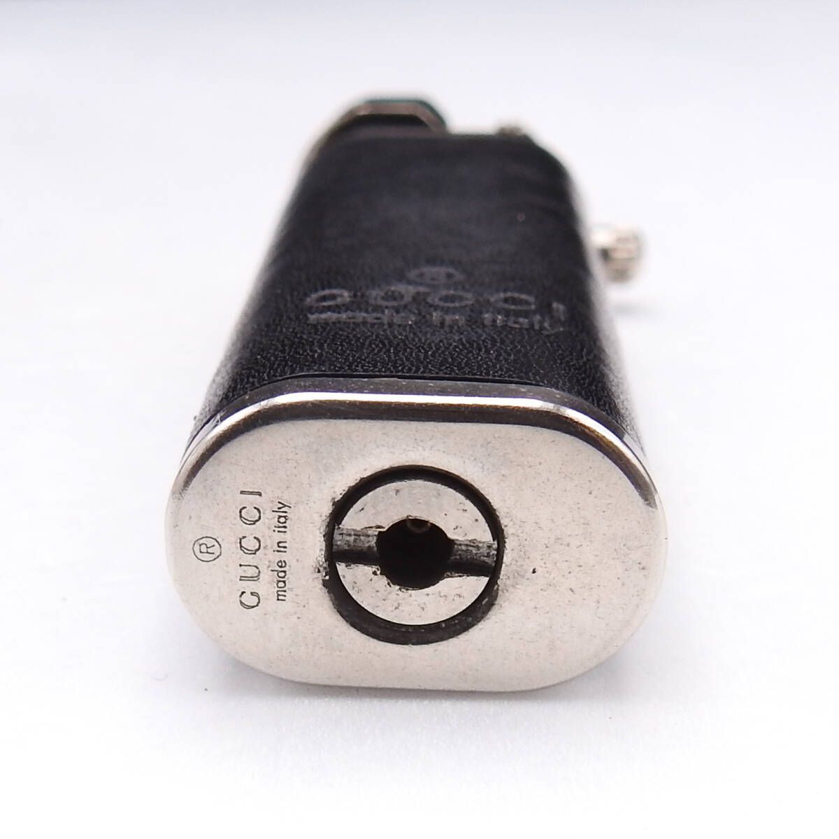 着火未 ?GUCCI グッチ ライター レザー×ハンマー式 ブラック×シルバー 喫煙グッズ メンズ 正規品?️現品限り AAランク WWW_KANDAIZUMI_COM