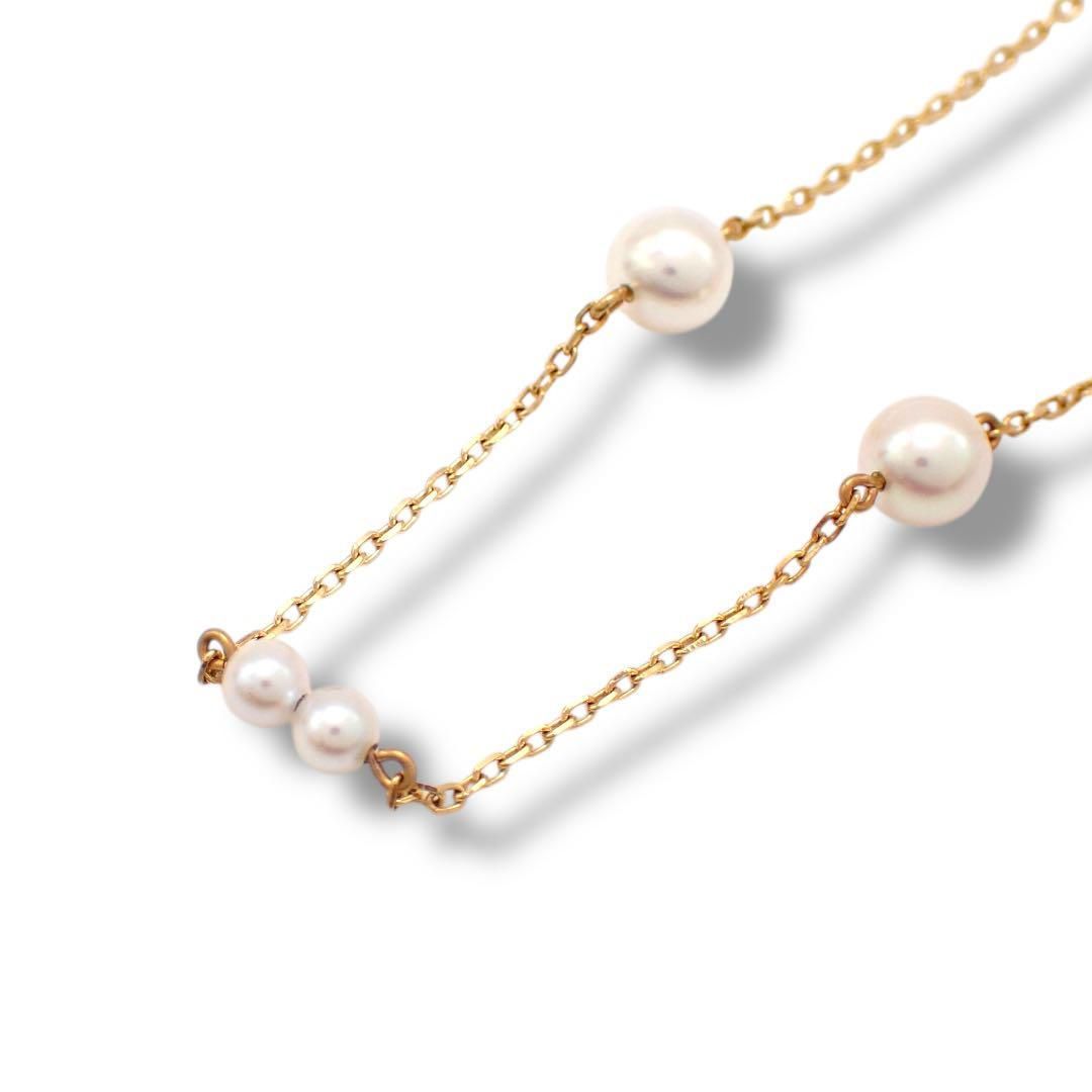 ミキモト 3.5〜5.5 あこや真珠 ステーション ネックレス K18 4214 ミキモト 3.5～5.5 あこや真珠 ステーション ネックレス K18 4214 正規